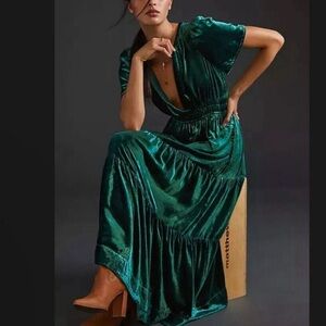 Anthropologie Maxi Dress Velvet. Great for occasions/holidays.